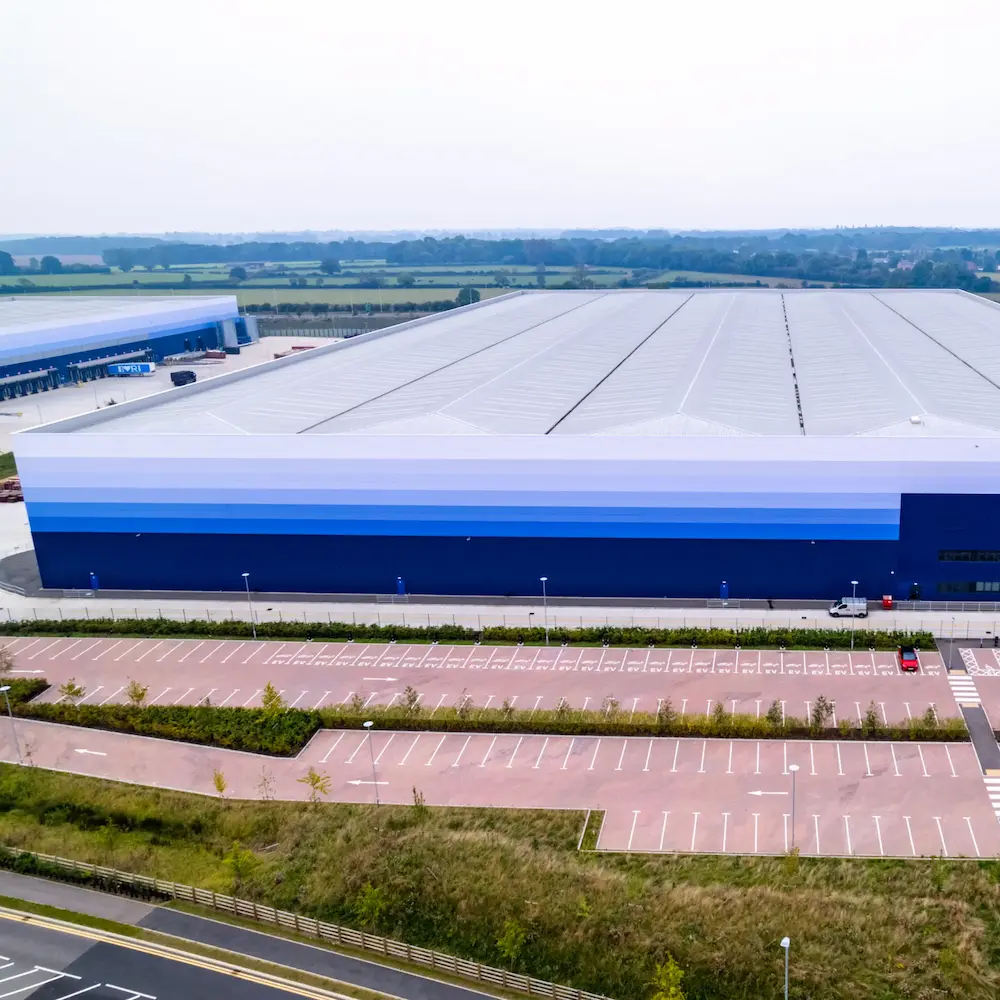 large aerial warehouse shot